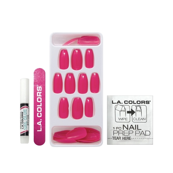 L.A. Colors Nail Frill High Gloss Neon 33pc Cosmopolitan Artificial Nail Tip Kit - Picture 2 of 9